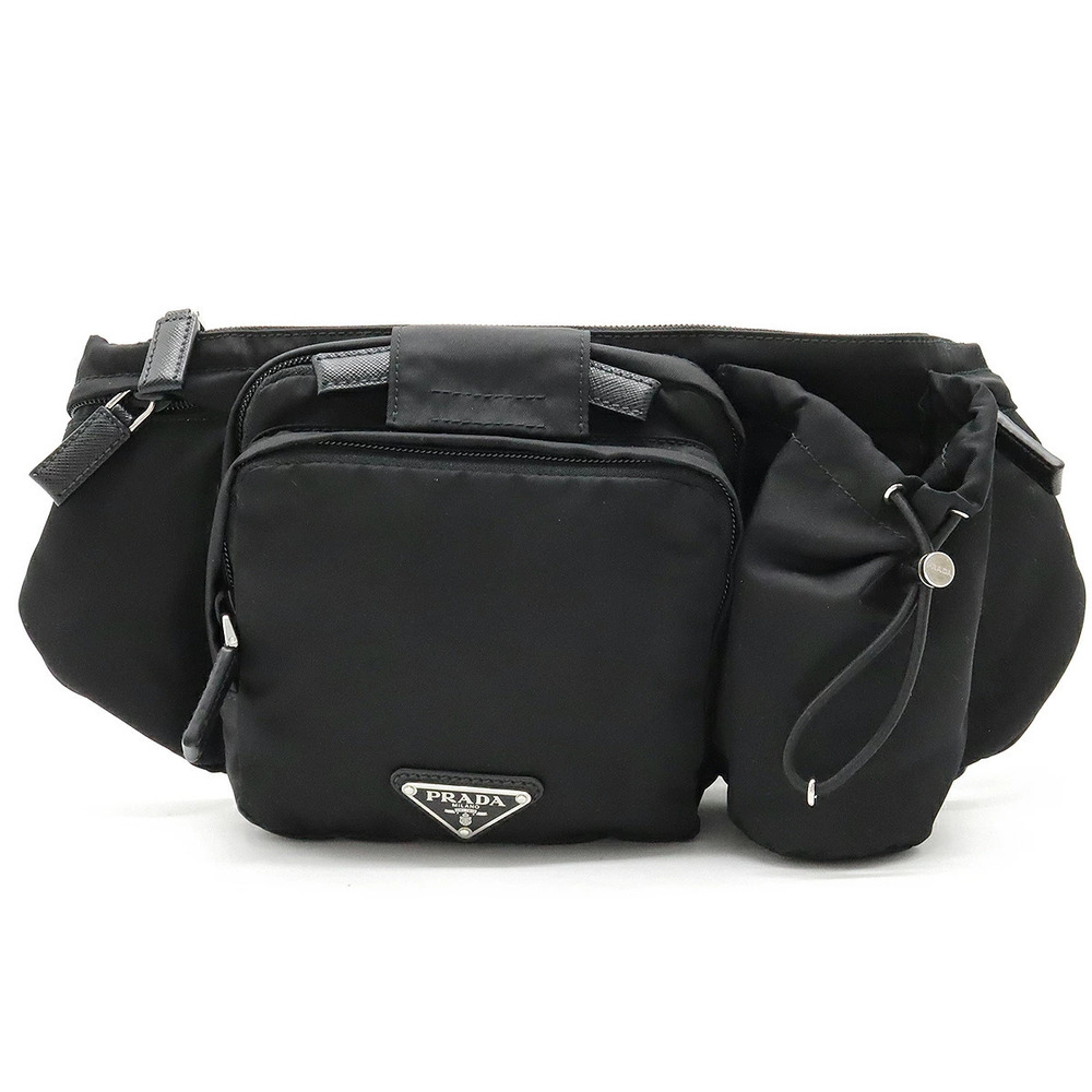 Prada Waist Bag Pouch Clutch Body Hip NERO Black